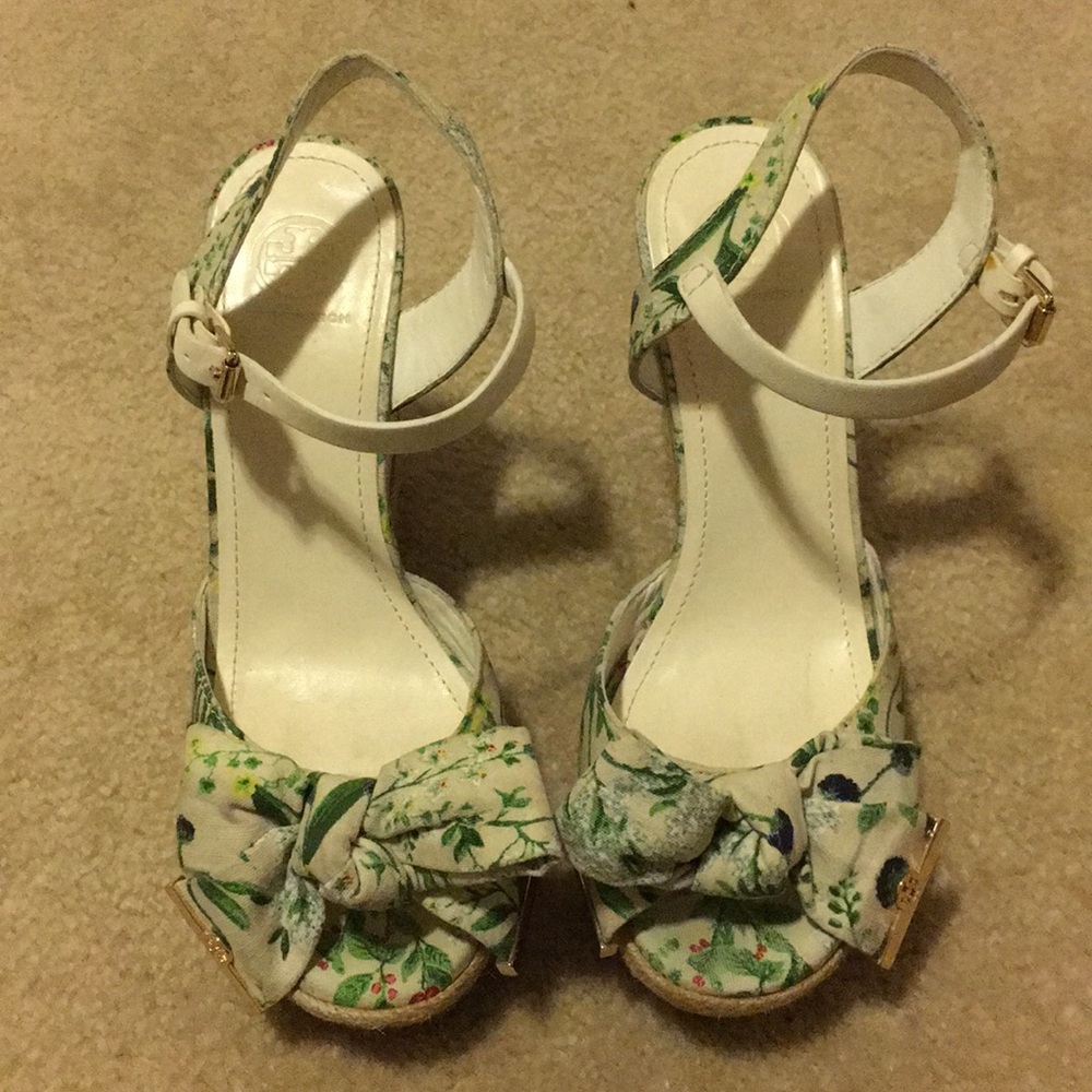 Tory Burch Penny Logo Bow Espadrilles platform